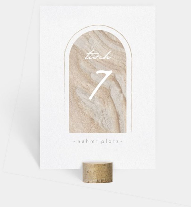 Tischnummer Hochzeit Sandstone