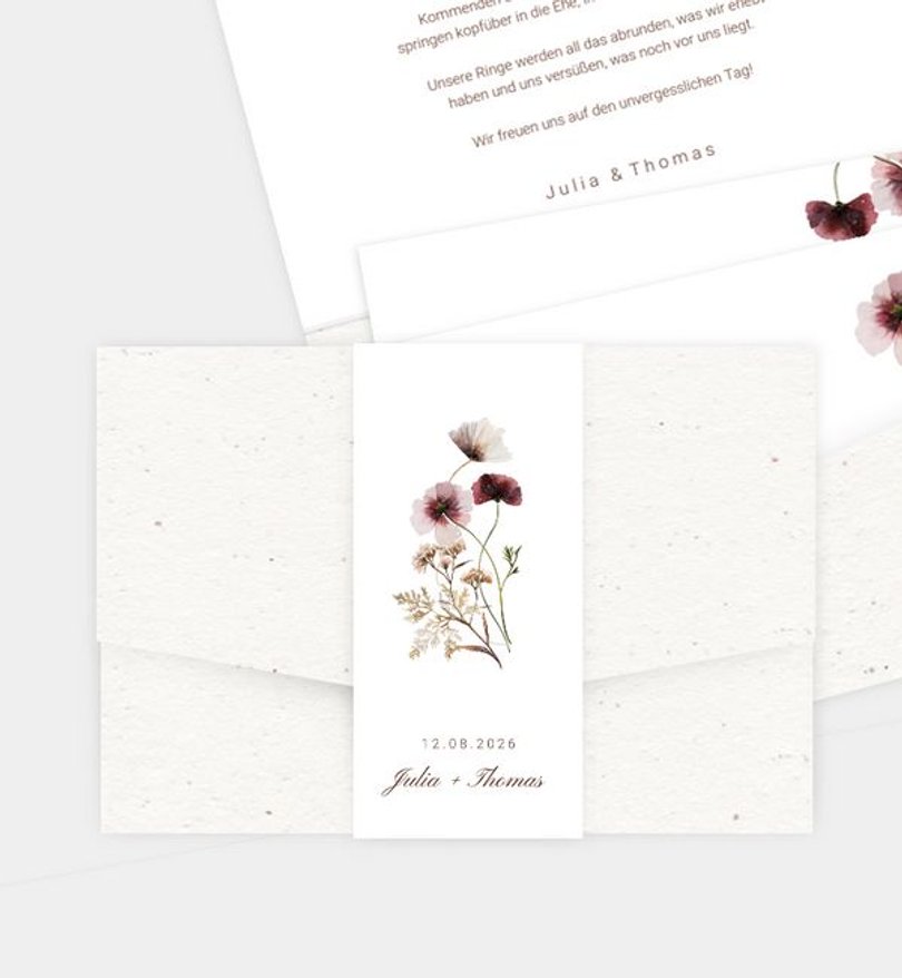 Einladungskarte Hochzeit Delicate Flowers