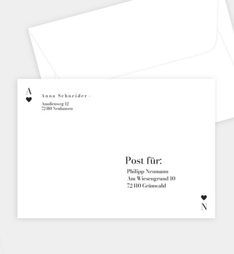 Briefumschlag Valentinstag Queen & King