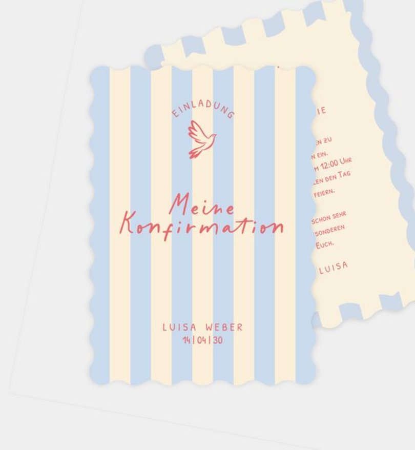 Einladungskarte Konfirmation Linea