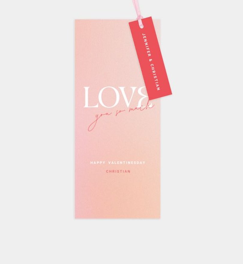 Grußkarte Valentinstag Dip Dye
