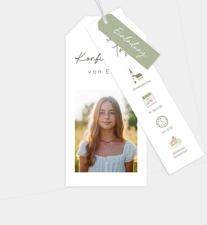 Einladungskarte Konfirmation Sage Accents