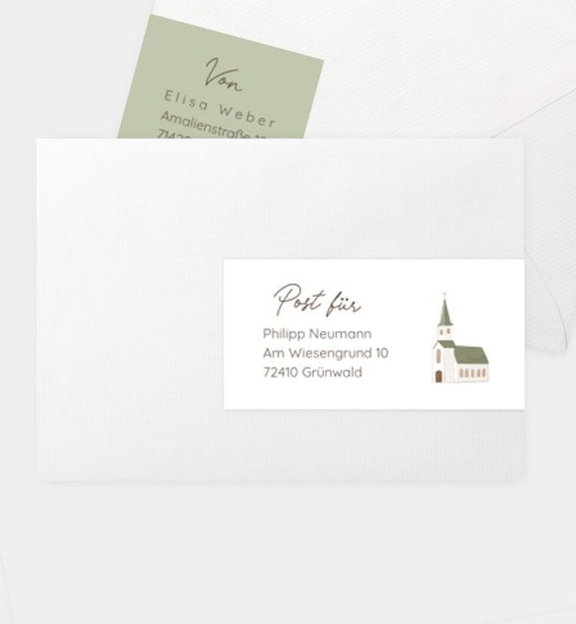 Adressaufkleber Konfirmation Sage Accents