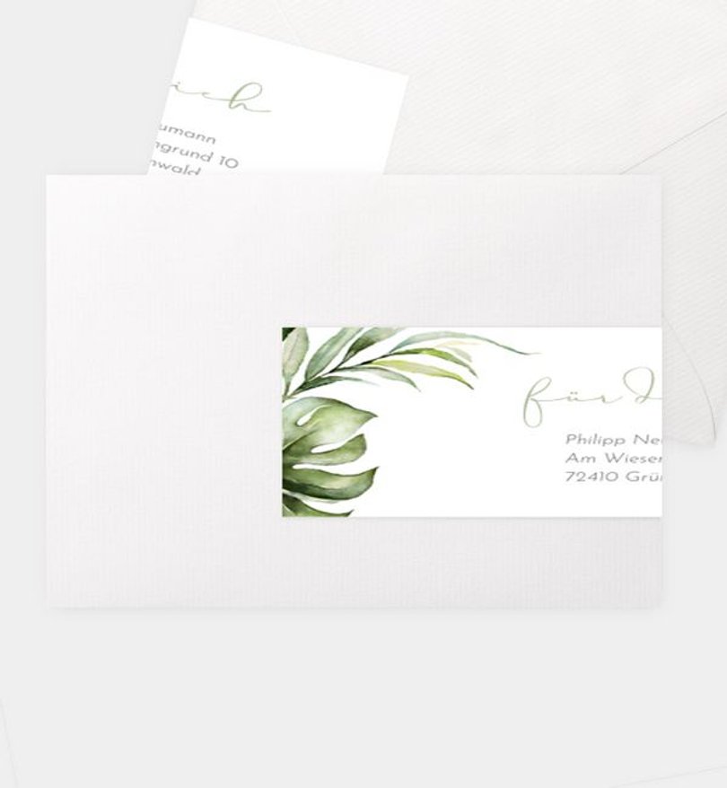 Adressaufkleber Hochzeit Jungle