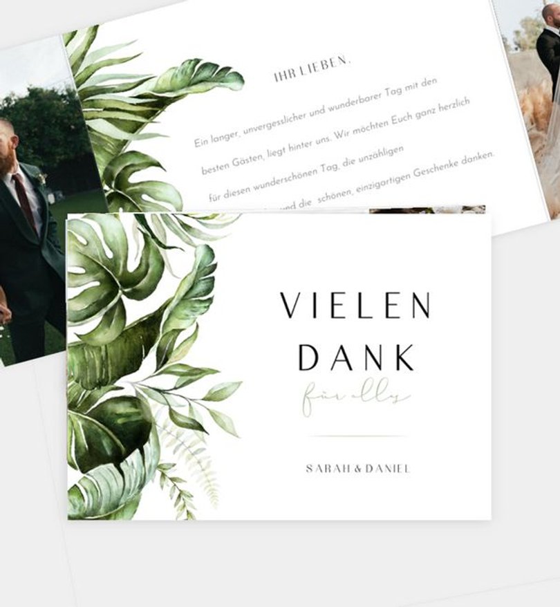 Dankeskarte Hochzeit Jungle