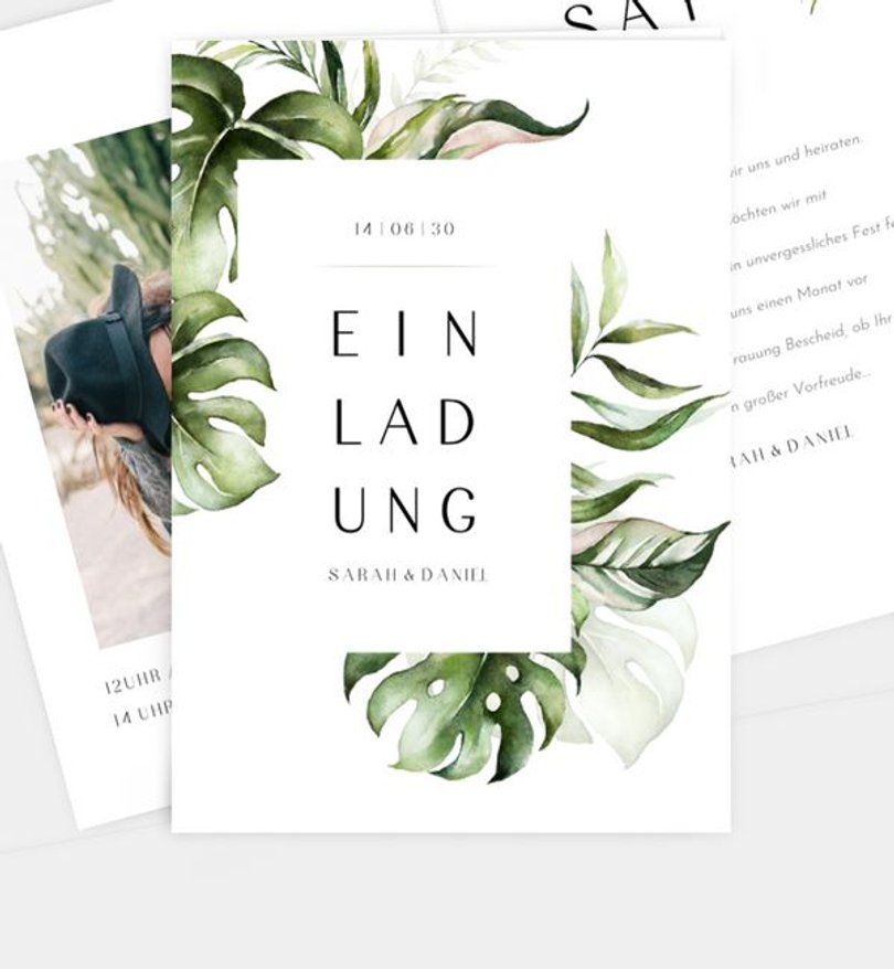 Einladungskarte Hochzeit Jungle