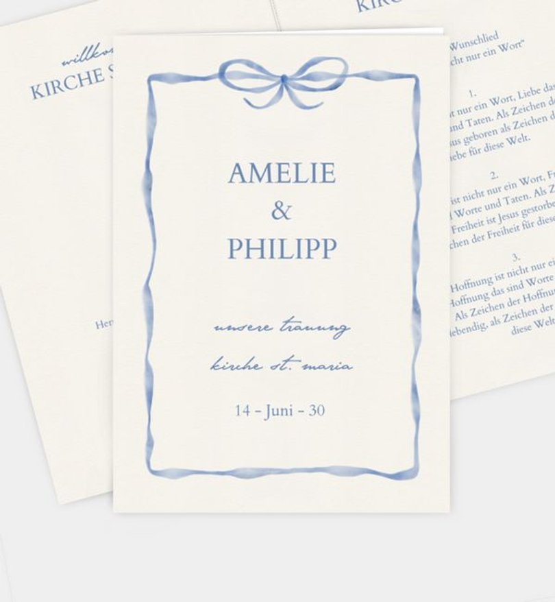 Kirchenheft Hochzeit Preppy Bow