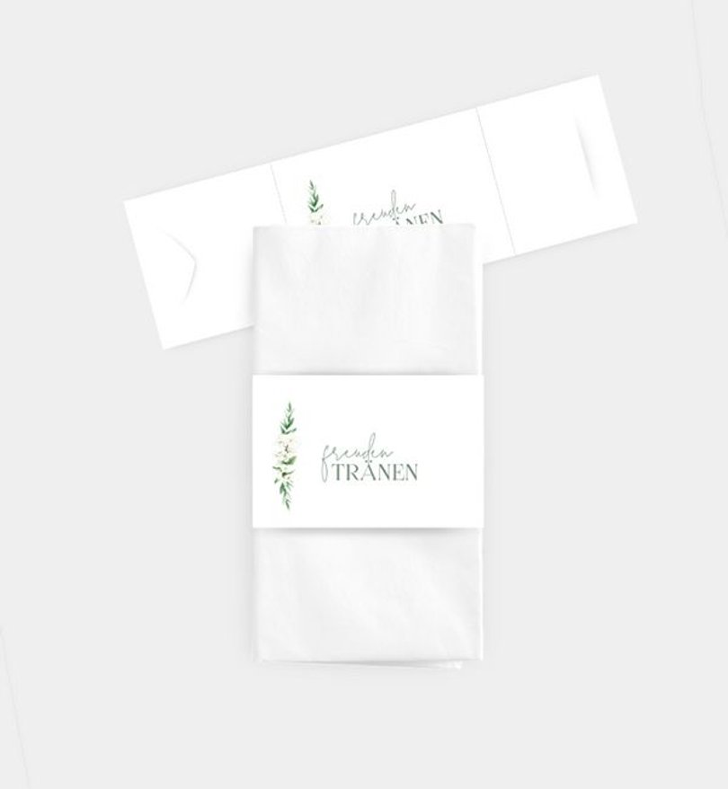 Taschentücher Banderole Hochzeit Lovely Green