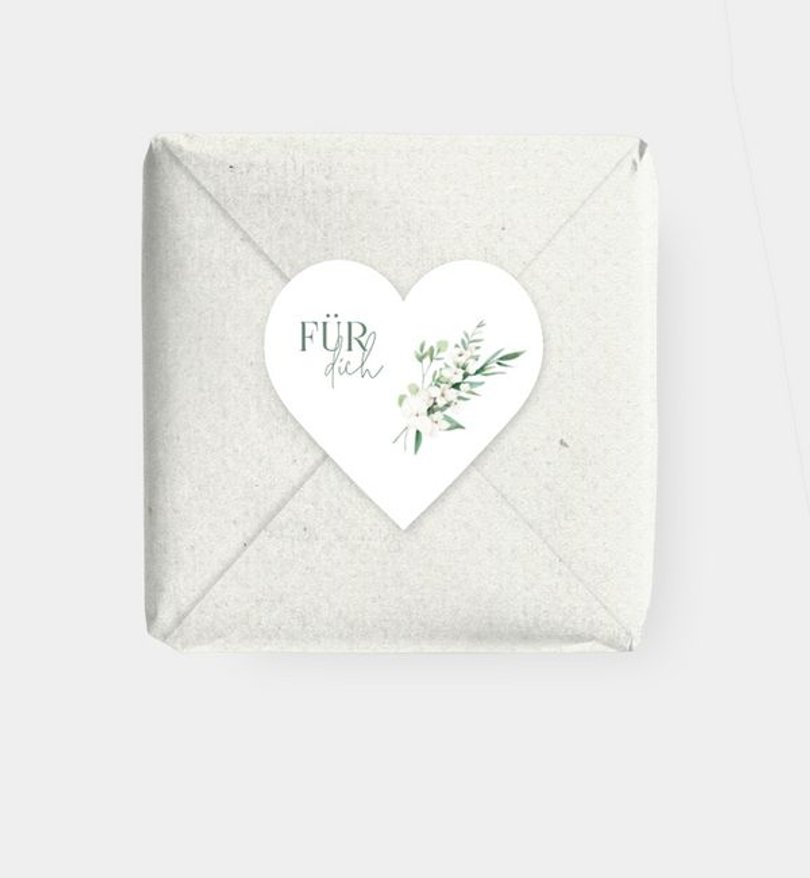 Geschenkaufkleber Hochzeit Lovely Green