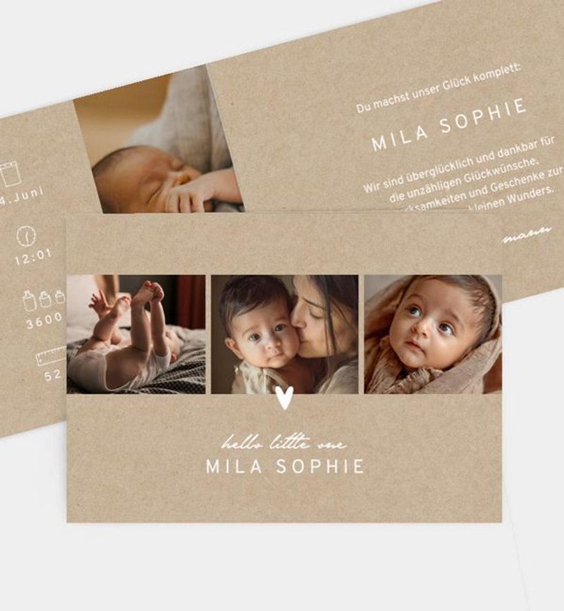 Geburtsanzeige Geburt Little Heart · UNICEF