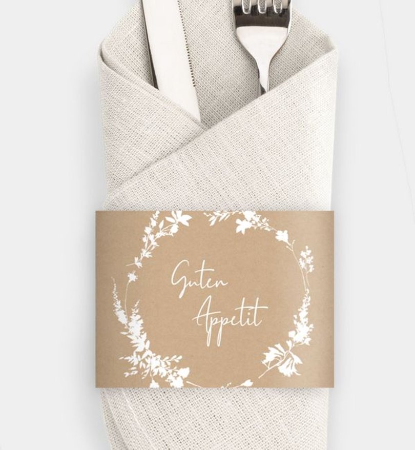 Besteck Servietten-Zubehör Hochzeit Sommerkranz
