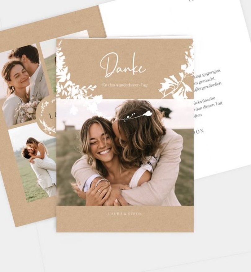 Dankeskarte Hochzeit Sommerkranz
