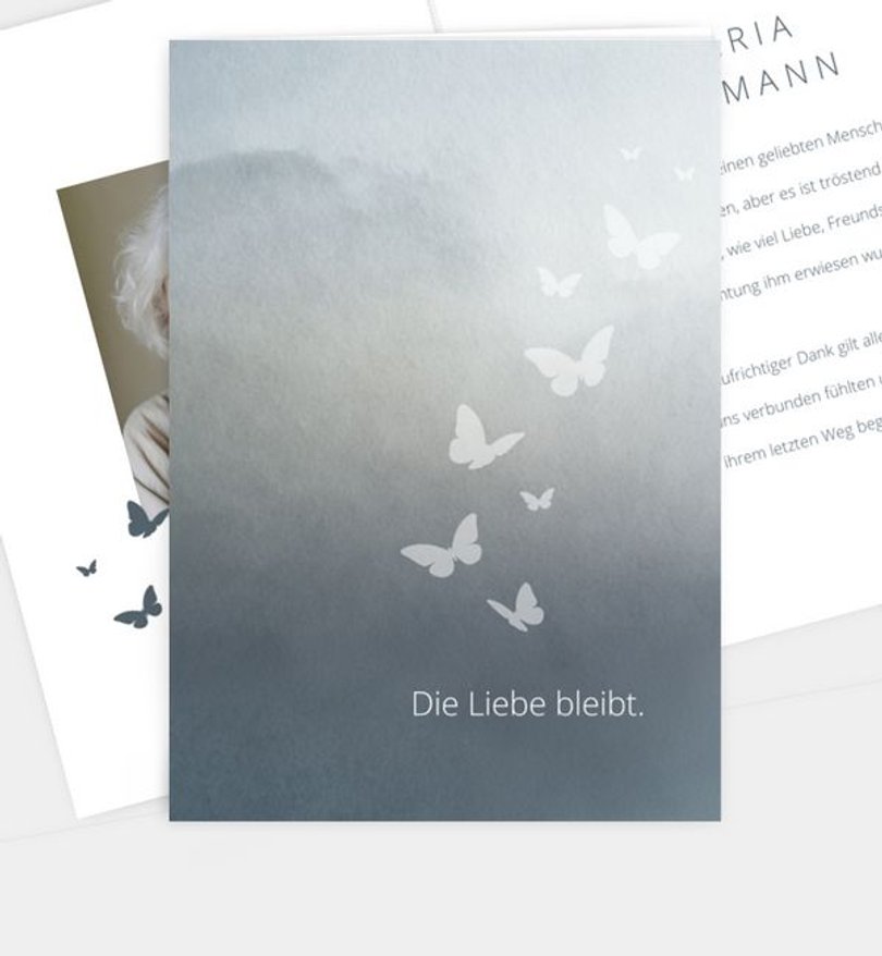 Dankeskarte Trauer Love Remains
