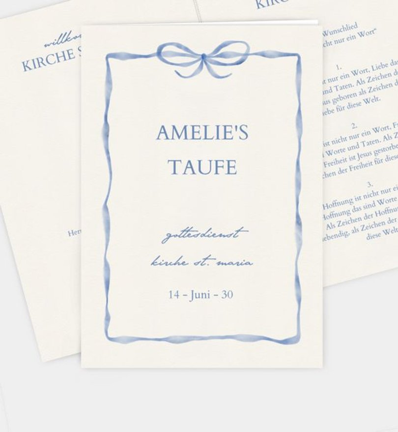Kirchenheft Taufe Preppy Bow