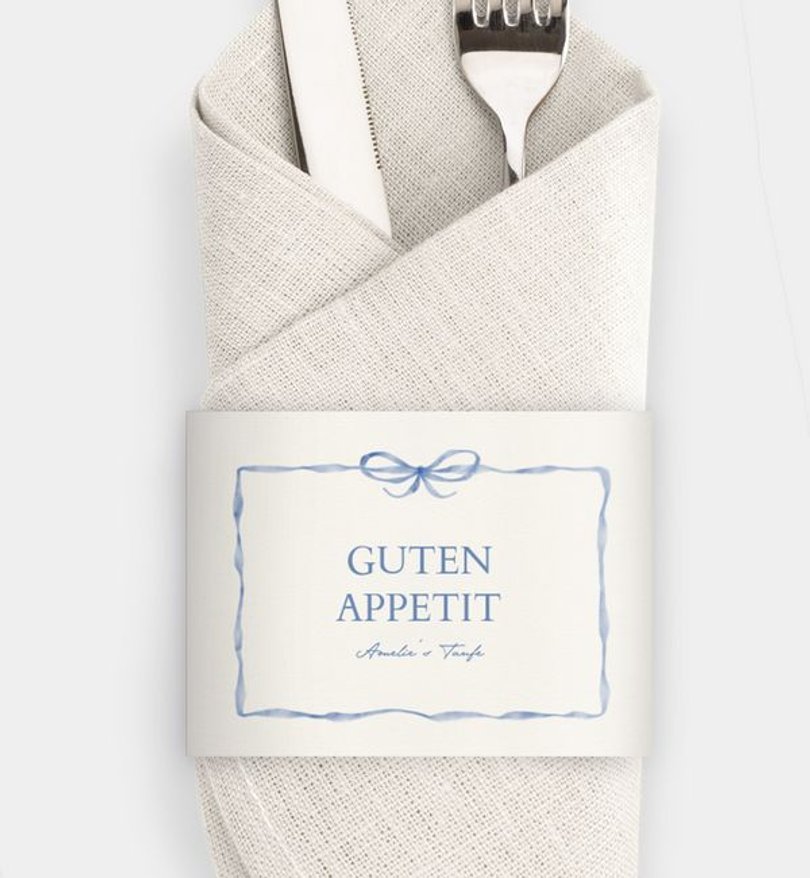 Besteck Servietten-Zubehör Taufe Preppy Bow