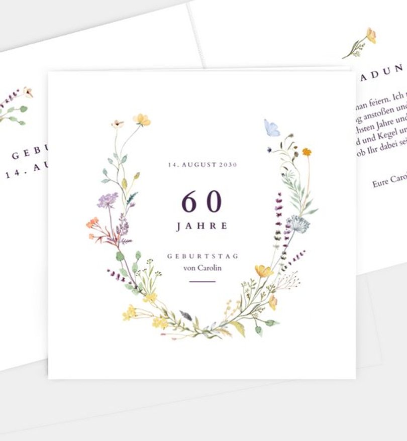 Einladungskarte Geburtstag Blütengarten · UNICEF