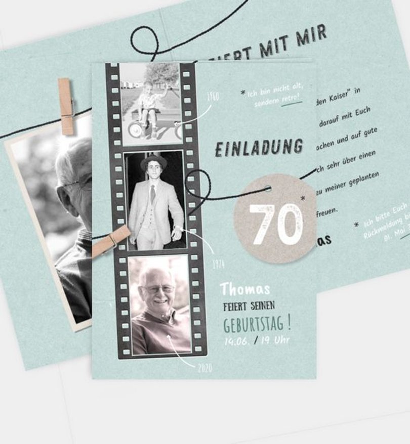 Einladungskarte Geburtstag Filmstreifen · UNICEF