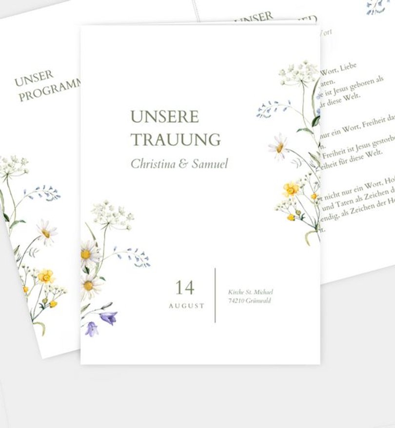 Kirchenheft Hochzeit Jardín