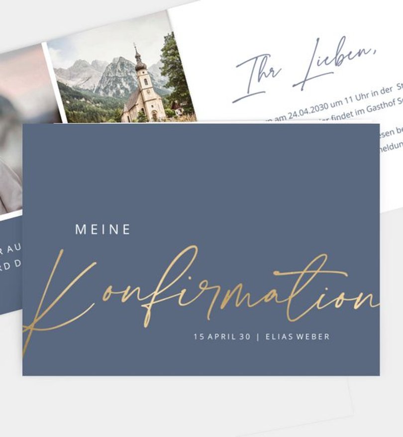 Einladungskarte Konfirmation Dark & Foil · UNICEF