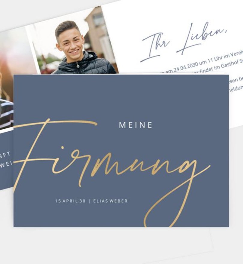 Einladungskarte Firmung Dark & Foil · UNICEF