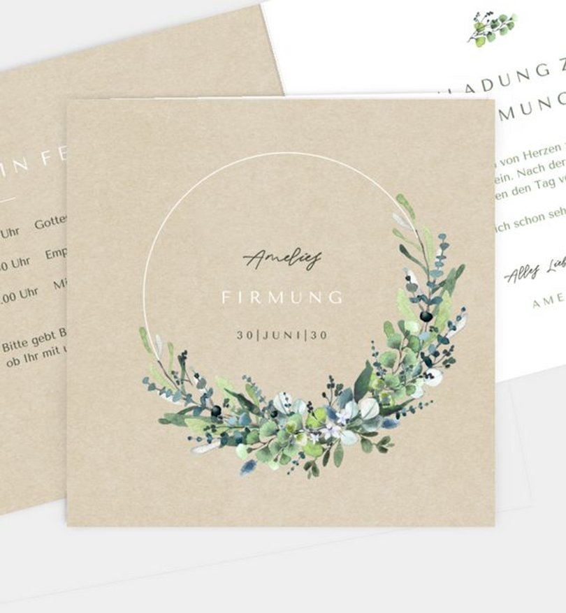 Einladungskarte Firmung Schönes Land · Vintage · UNICEF