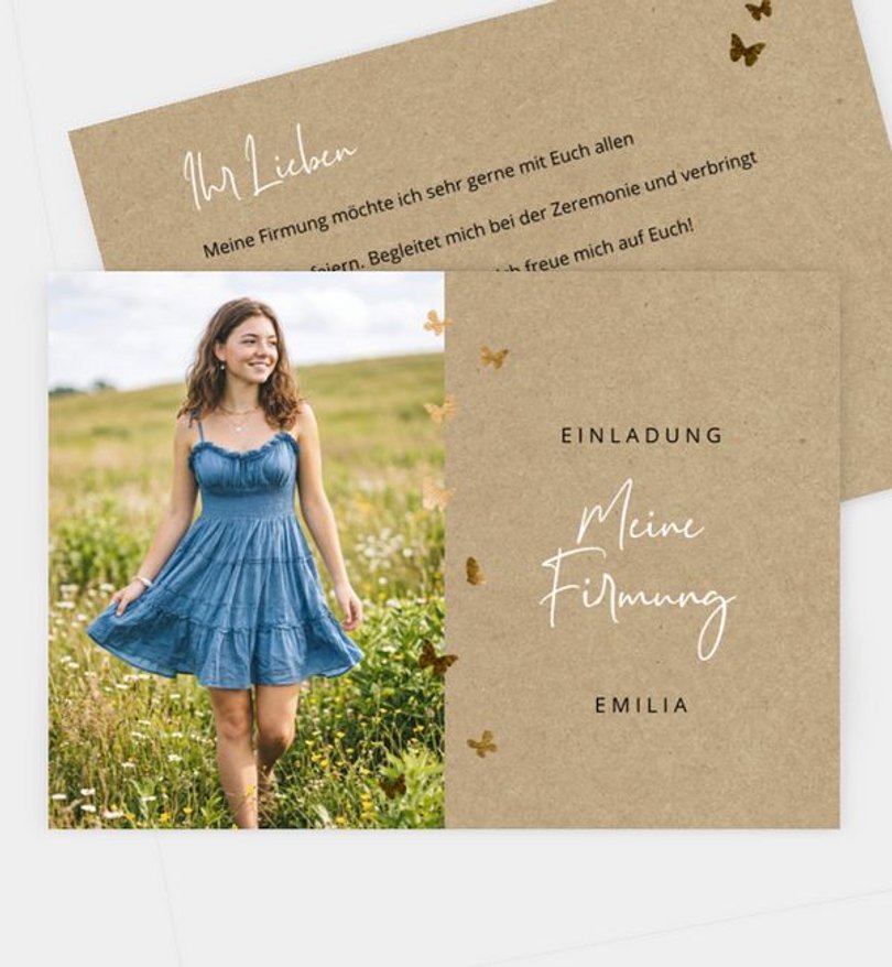 Einladungskarte Firmung Butterfly · UNICEF