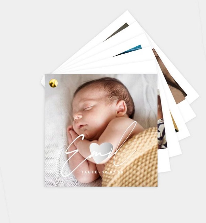 Einladungskarte Taufe Herzstück · UNICEF