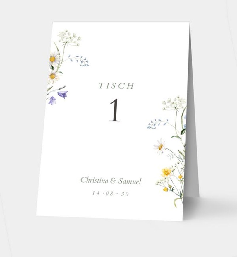 Tischnummer Hochzeit Jardín