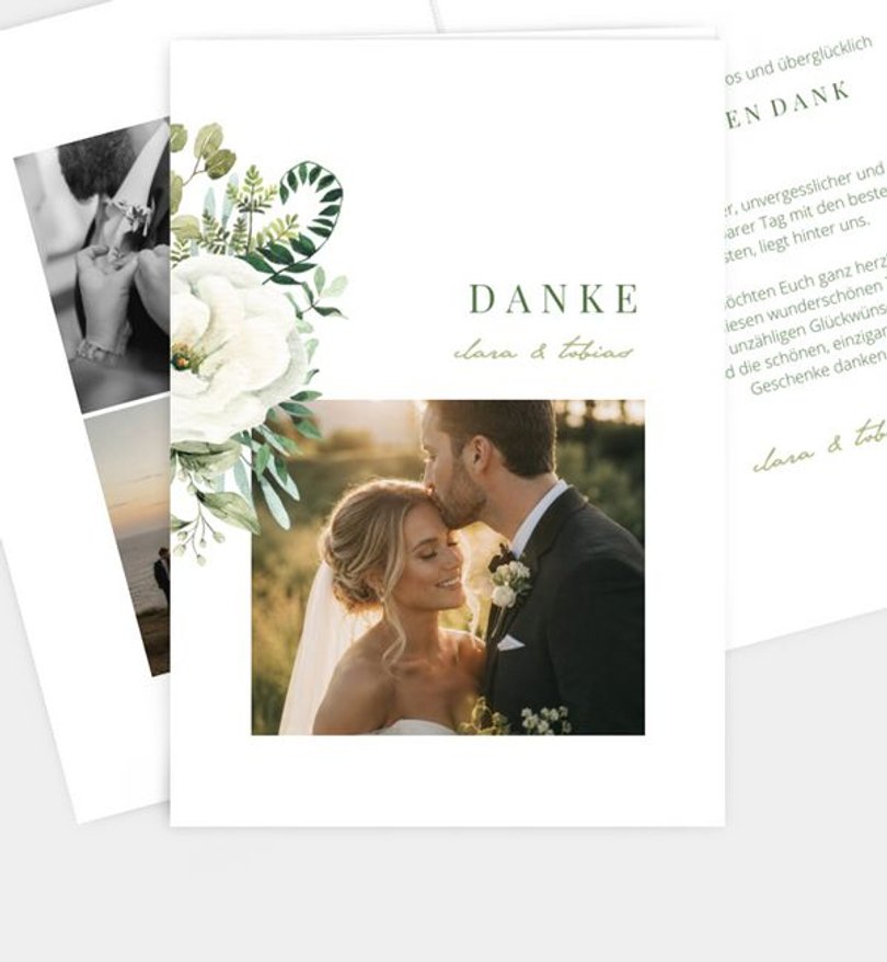 Dankeskarte Hochzeit Green Romance · UNICEF