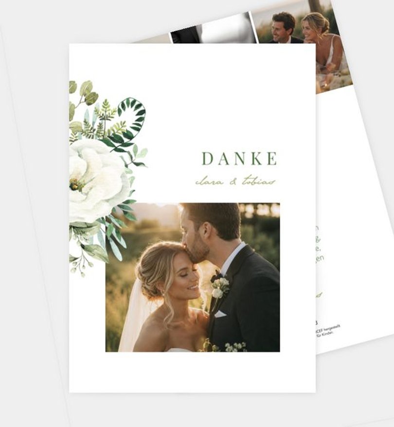 Dankeskarte Hochzeit Green Romance · UNICEF
