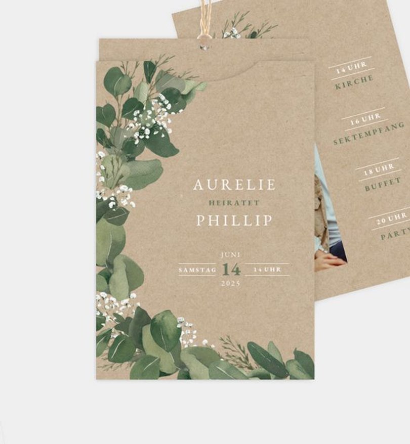 Einladungskarte Hochzeit Eucalyptus Wreath · UNICEF