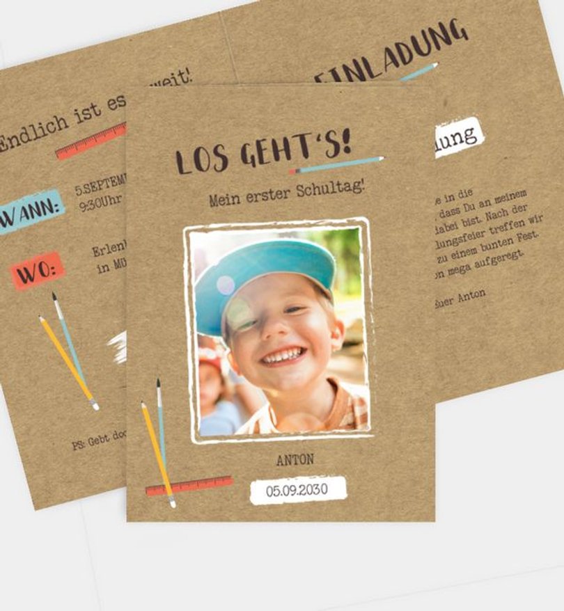 Einladungskarte Einschulung Pinboard · UNICEF
