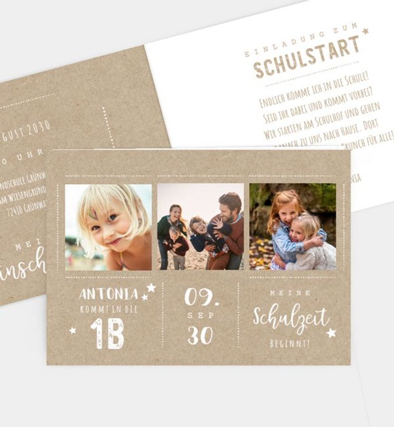 Einladungskarte Einschulung Unser Sonnenschein · Crafty · UNICEF