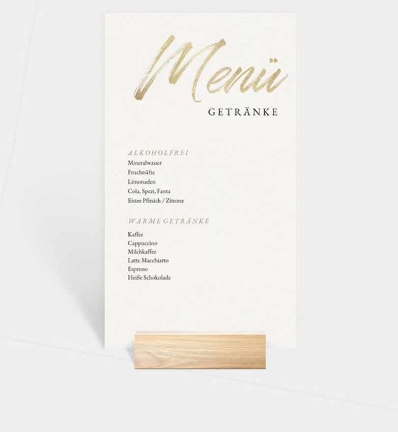 Getränkekarte Hochzeit Easy