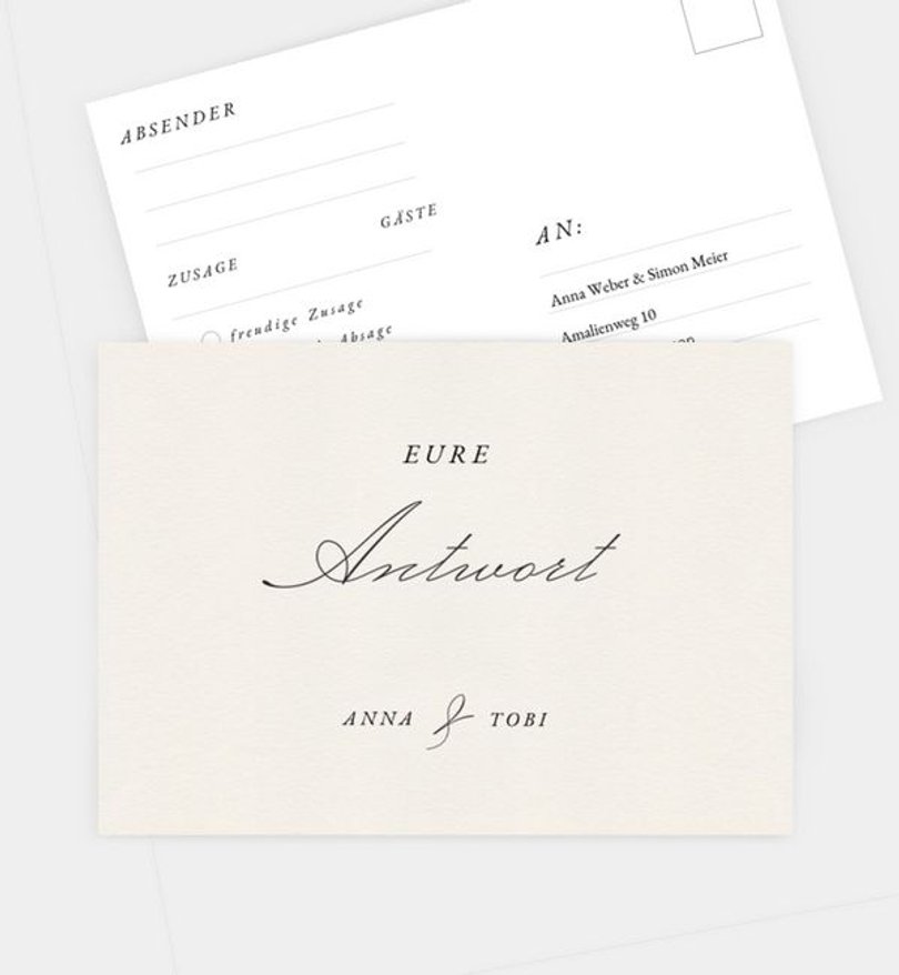Antwortkarte Hochzeit Elegant Script