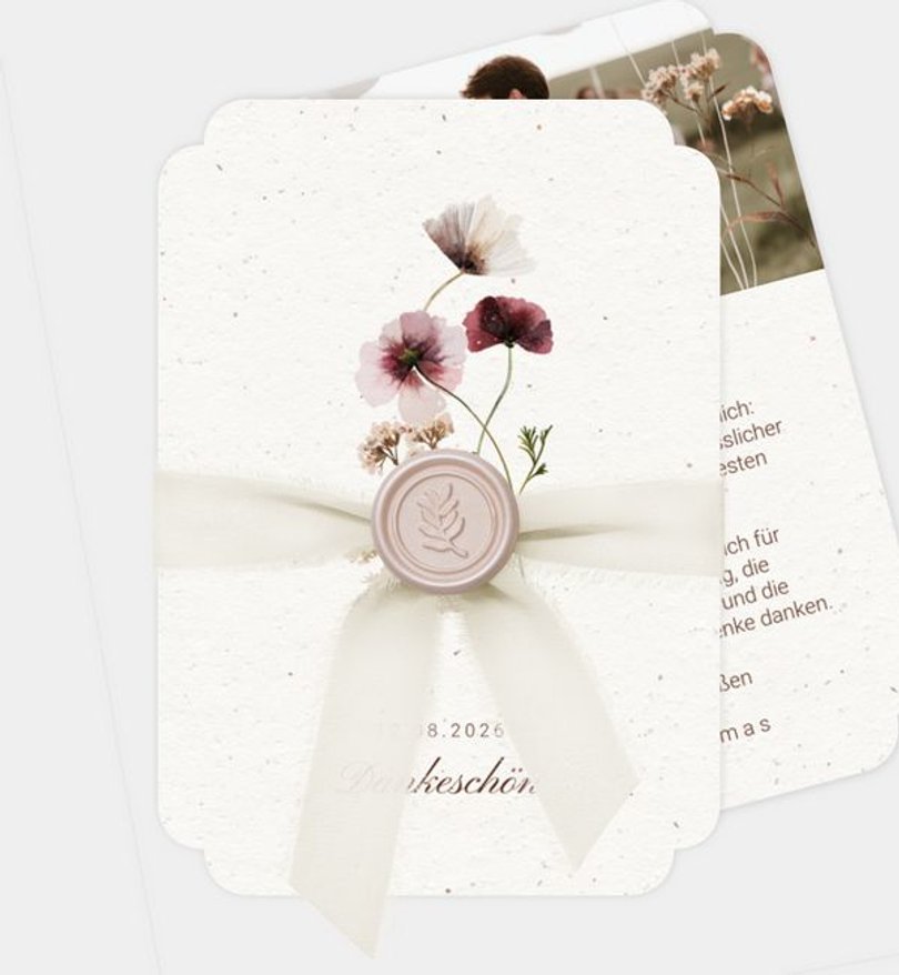 Dankeskarte Hochzeit Delicate Flowers