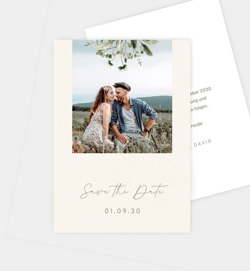 Save-The-Date Karte Hochzeit Natural Bouquet