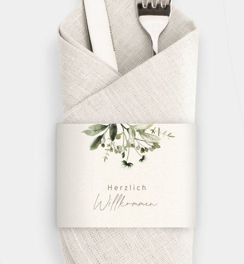 Besteck Servietten-Zubehör Hochzeit Natural Bouquet
