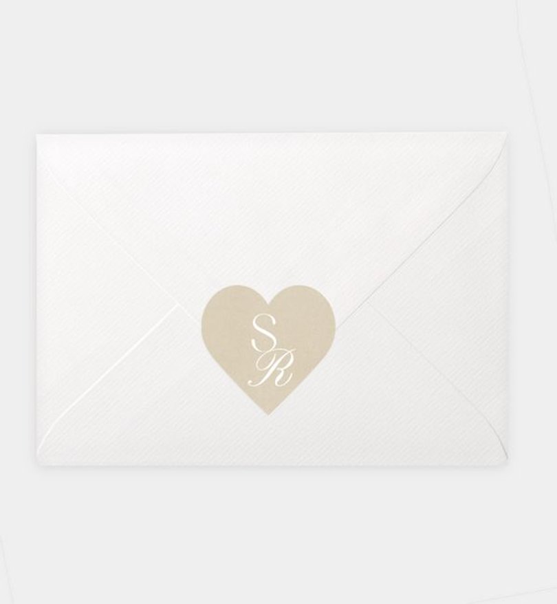 Siegelsticker Hochzeit Monogramm