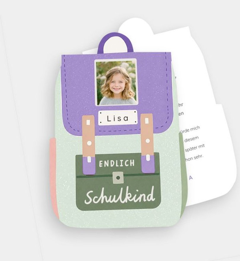 Einladungskarte Einschulung Mein Schulranzen