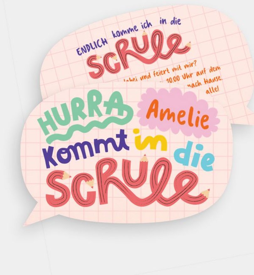 Einladungskarte Einschulung Funky Letters