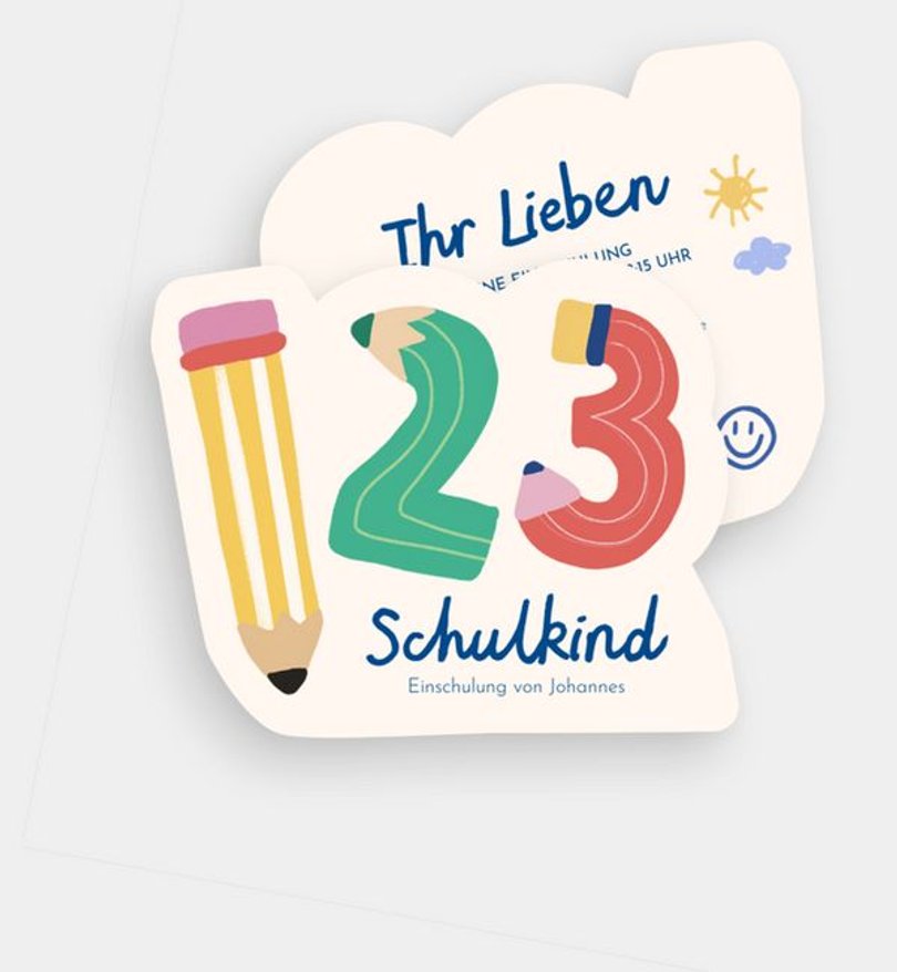 Einladungskarte Einschulung 123 - Marker