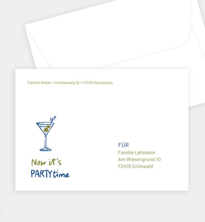 Briefumschlag Geburtstag Martini Moment