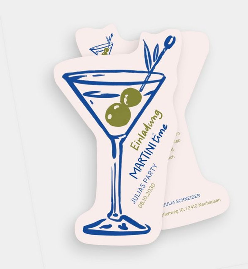 Einladungskarte Geburtstag Martini Moment