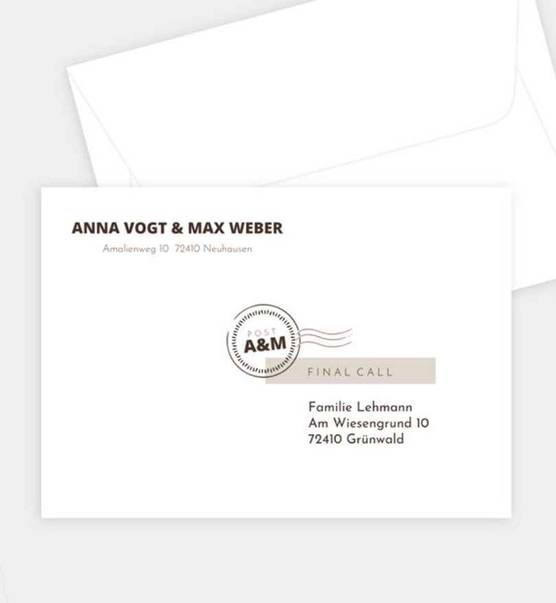 Briefumschlag Hochzeit Boarding Love