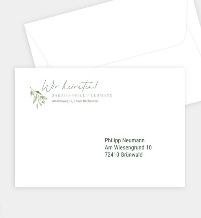 Briefumschlag Hochzeit Crystal Heart