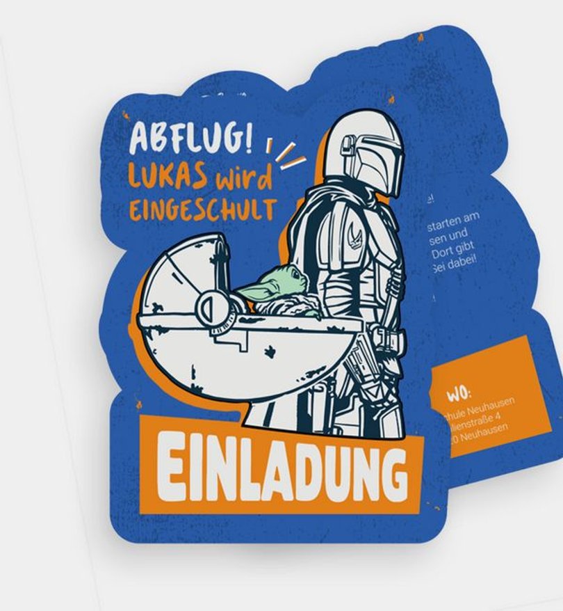 Einladungskarte Einschulung The Mandalorian Father's Day