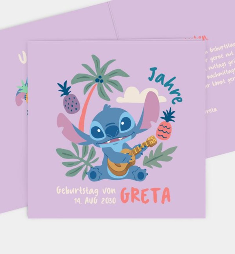 Einladungskarte Kindergeburtstag Stitch · Party Stitch
