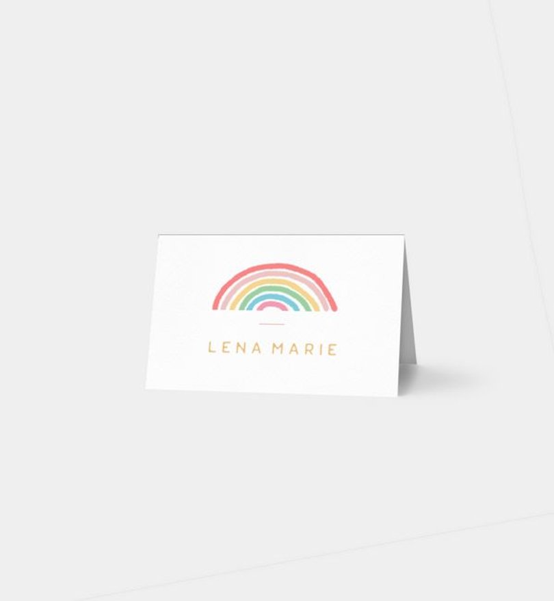 Tischkarte Kindergeburtstag Mein Regenbogen