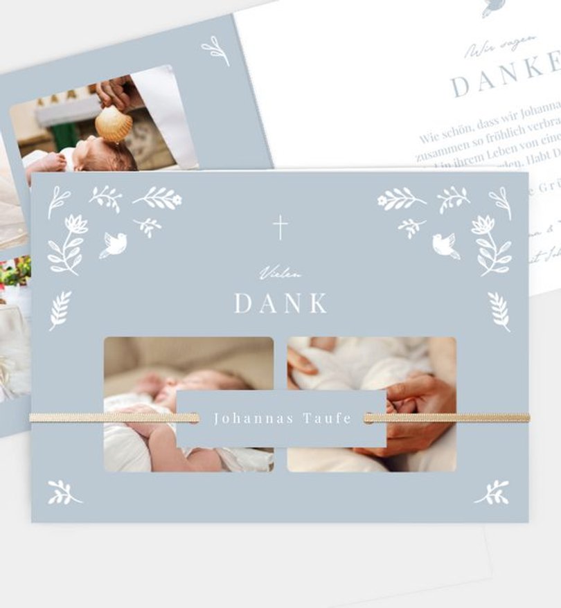 Dankeskarte Taufe Nature Blessing